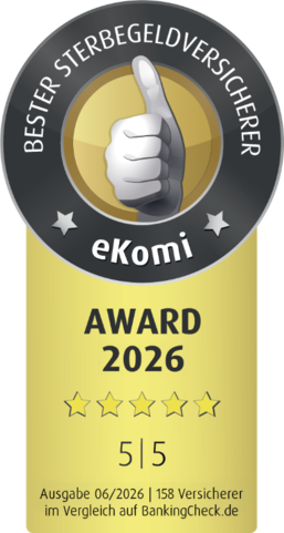 eKomi: Bester Sterbegeldversicherer 2026